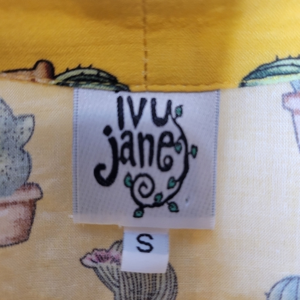 Ivy Jane Cactus Mustard Blouse Women's Size Small - Picture 7 of 13
